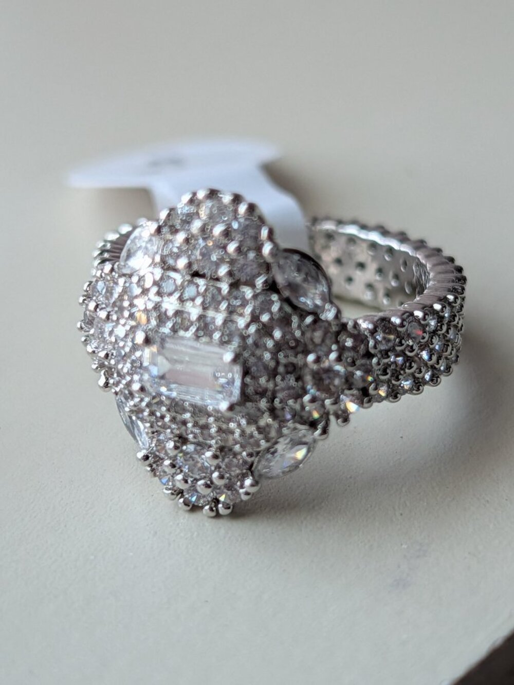 Bomb Party Size 5 Diamond CZ on Rhodium
